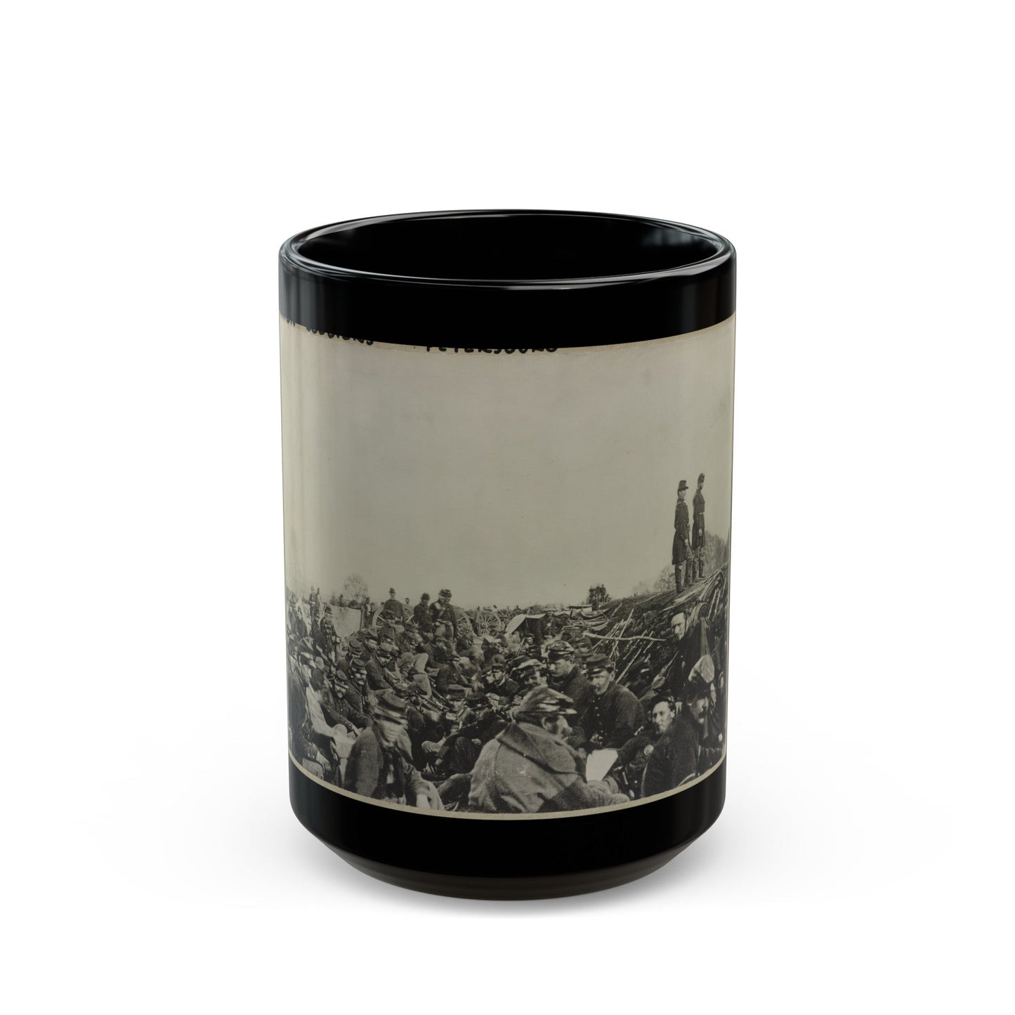 Union Soldiers Entrenched Along The West Bank Of The Rappahannock River At Fredericksburg, Virginia (U.S. Civil War) Black Coffee Mug-15oz-The Sticker Space