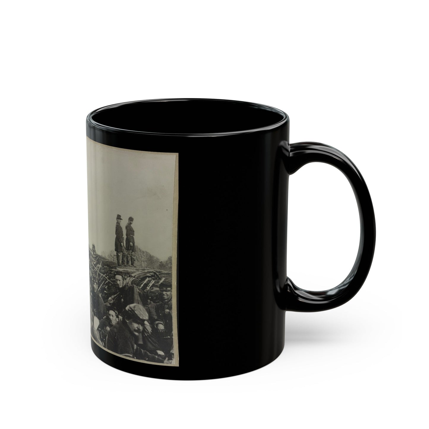 Union Soldiers Entrenched Along The West Bank Of The Rappahannock River At Fredericksburg, Virginia (U.S. Civil War) Black Coffee Mug-The Sticker Space