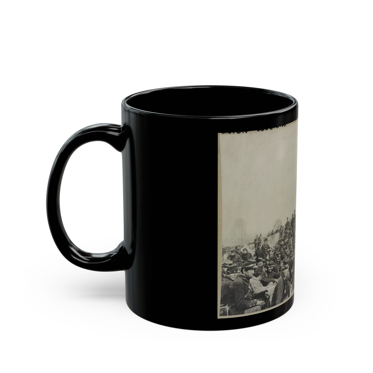 Union Soldiers Entrenched Along The West Bank Of The Rappahannock River At Fredericksburg, Virginia (U.S. Civil War) Black Coffee Mug-The Sticker Space