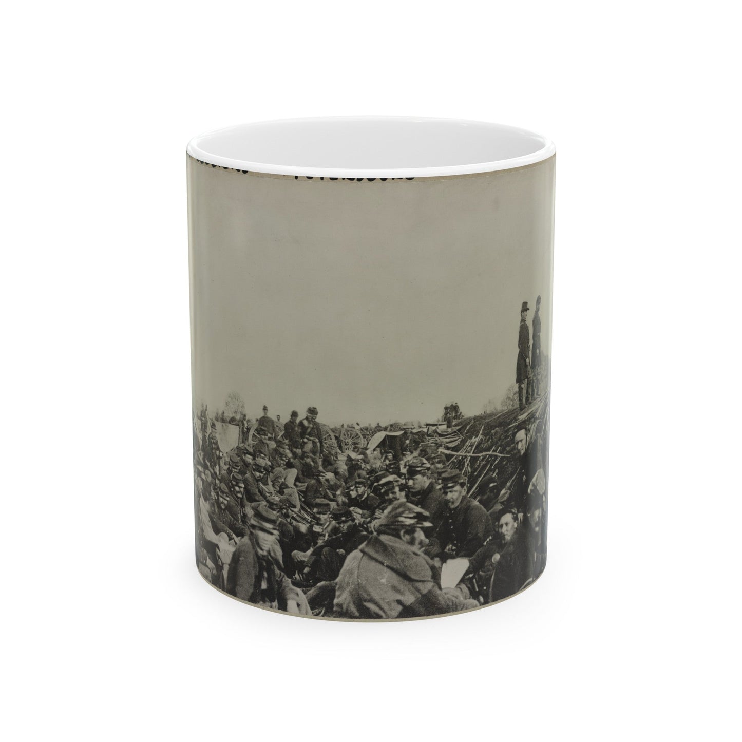 Union Soldiers Entrenched Along The West Bank Of The Rappahannock River At Fredericksburg, Virginia (U.S. Civil War) White Coffee Mug-11oz-The Sticker Space