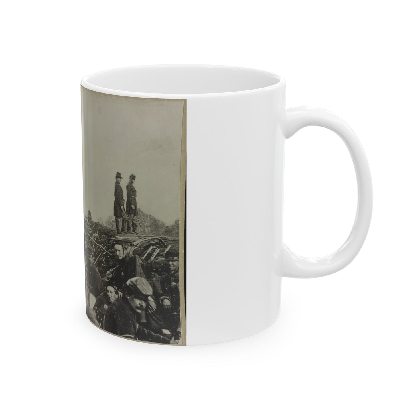 Union Soldiers Entrenched Along The West Bank Of The Rappahannock River At Fredericksburg, Virginia (U.S. Civil War) White Coffee Mug-The Sticker Space