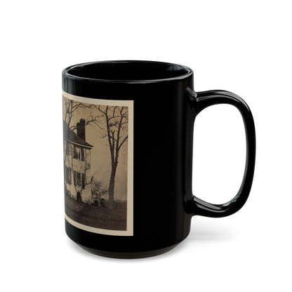 Union Soldiers In Front Of A House (U.S. Civil War) Black Coffee Mug-The Sticker Space