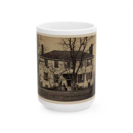 Union Soldiers In Front Of A House (U.S. Civil War) White Coffee Mug-15oz-The Sticker Space