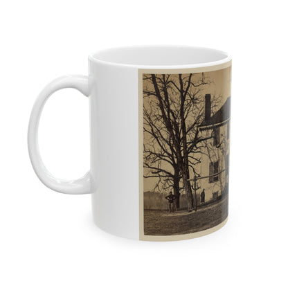 Union Soldiers In Front Of A House (U.S. Civil War) White Coffee Mug-The Sticker Space