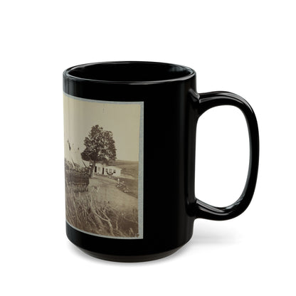 Union Soldiers Lined Up In Two Rows In Front Of Tents (U.S. Civil War) Black Coffee Mug-The Sticker Space