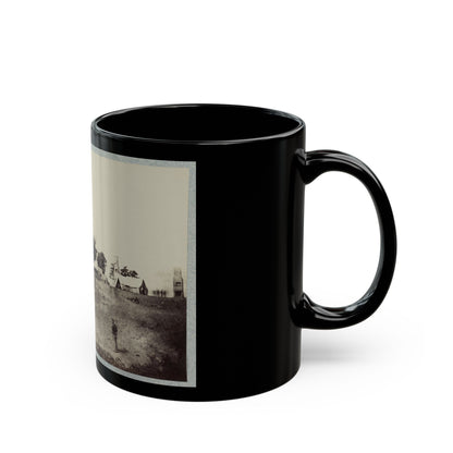 Union Soldiers Stand In Front Of Their Camp (U.S. Civil War) Black Coffee Mug-The Sticker Space