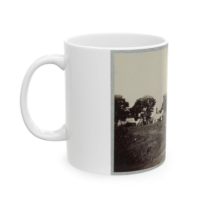 Union Soldiers Stand In Front Of Their Camp (U.S. Civil War) White Coffee Mug-The Sticker Space