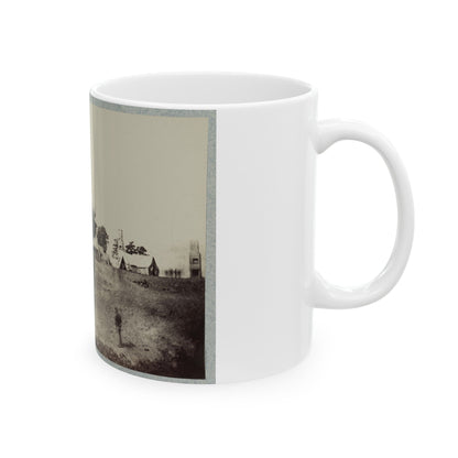 Union Soldiers Stand In Front Of Their Camp (U.S. Civil War) White Coffee Mug-The Sticker Space