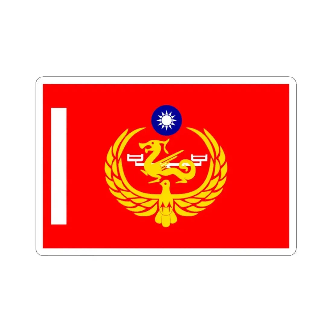 Unit Flag of Coast Guard of ROC (China) STICKER Vinyl Kiss-Cut Decal 3 Inch White - The Sticker Space