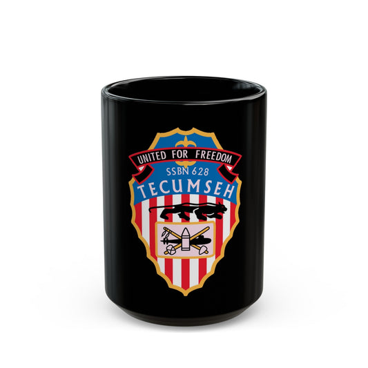 United For Freedom SSBN 262 Tecumseh (U.S. Navy) Black Coffee Mug-15oz-The Sticker Space