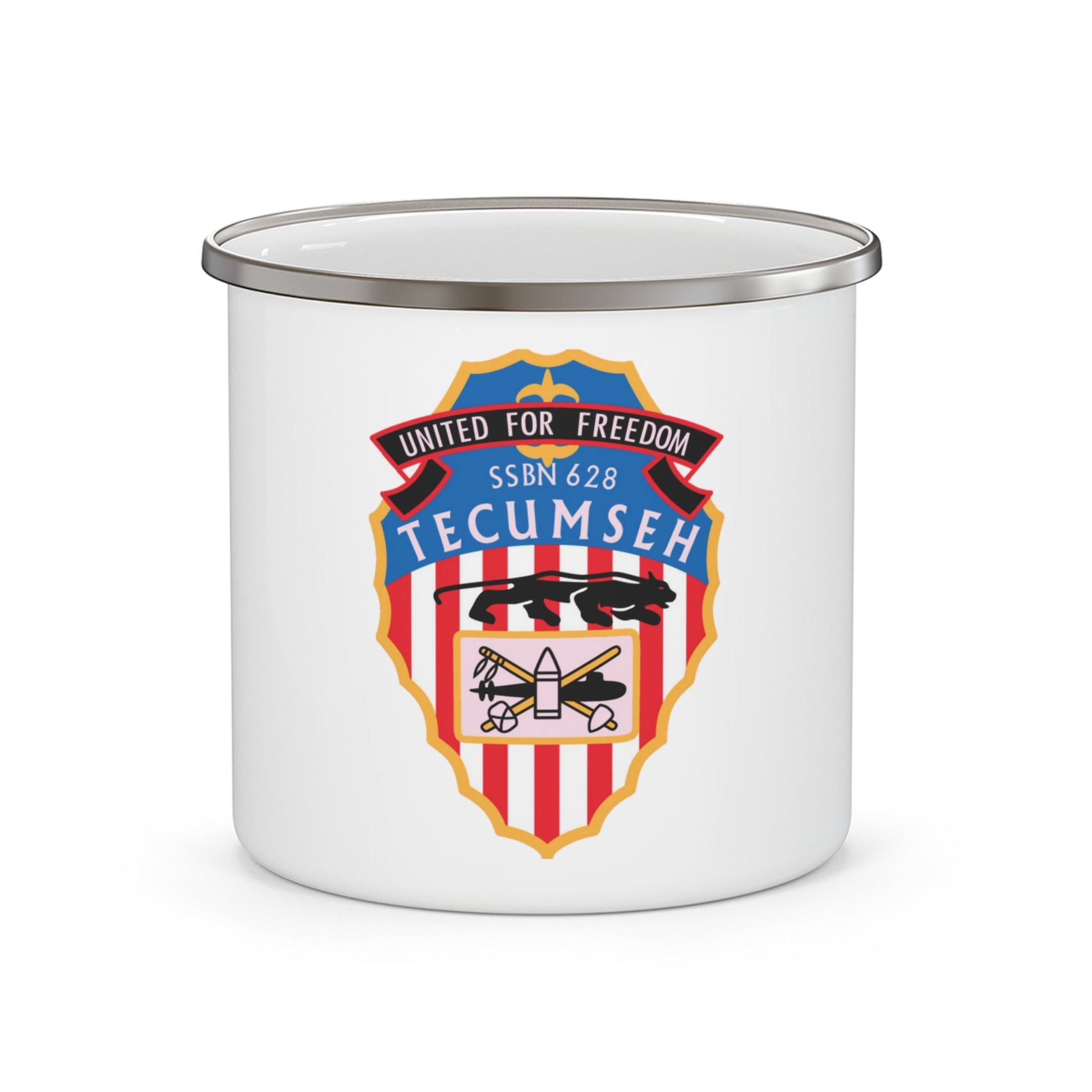 United For Freedom SSBN 262 Tecumseh (U.S. Navy) Enamel Mug 12oz-12oz-The Sticker Space