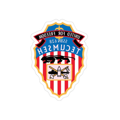 United For Freedom SSBN 262 Tecumseh (U.S. Navy) REVERSE PRINT Transparent Die-Cut STICKER 3 Inch Die-Cut Transparent - The Sticker Space