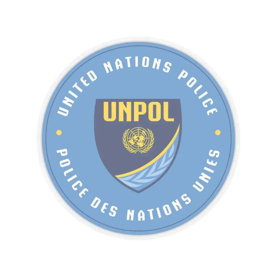 United Nations Police - STICKER Vinyl Kiss-Cut Decal 3 Inch Transparent - The Sticker Space