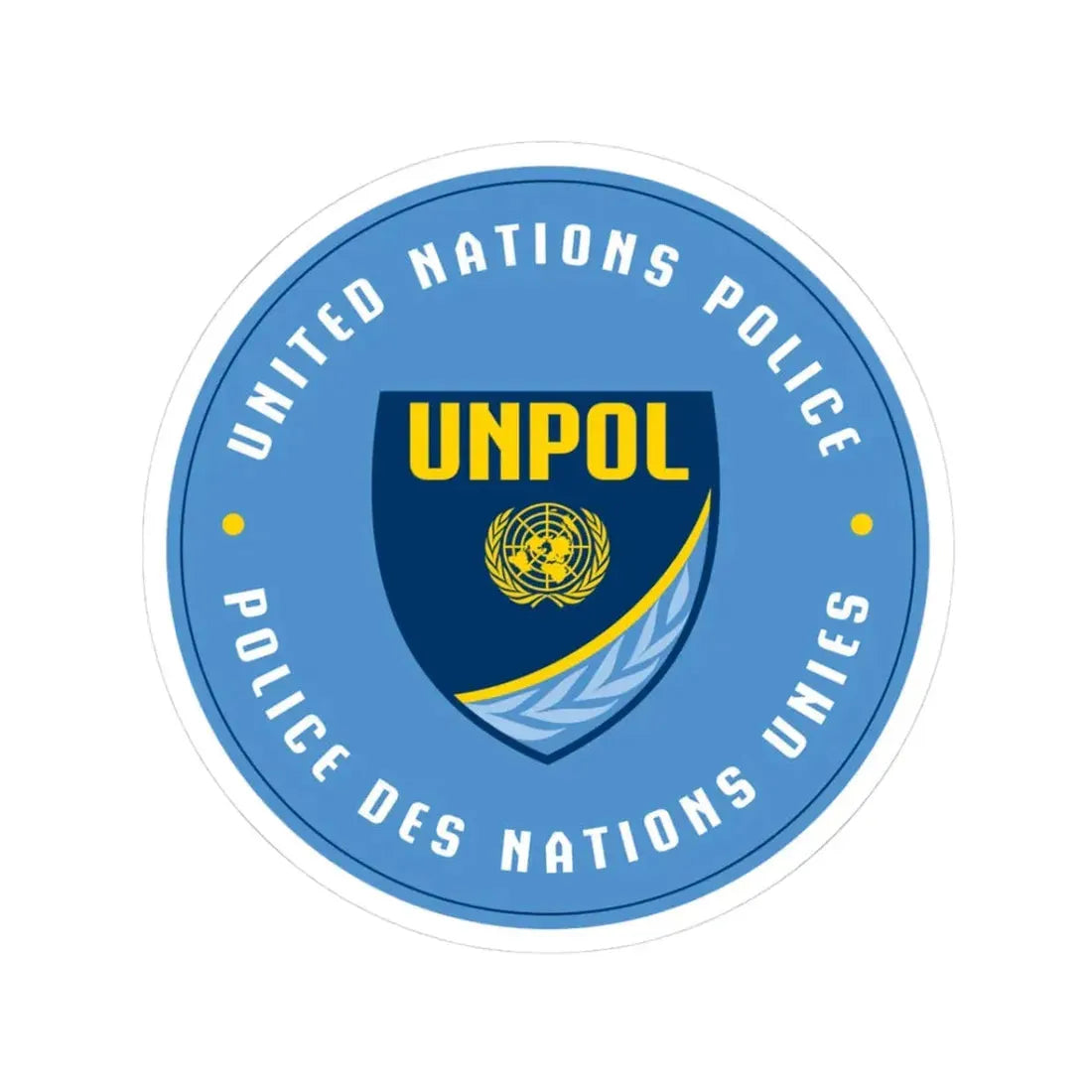 United Nations Police - STICKER Vinyl Kiss-Cut Decal 3 Inch White - The Sticker Space
