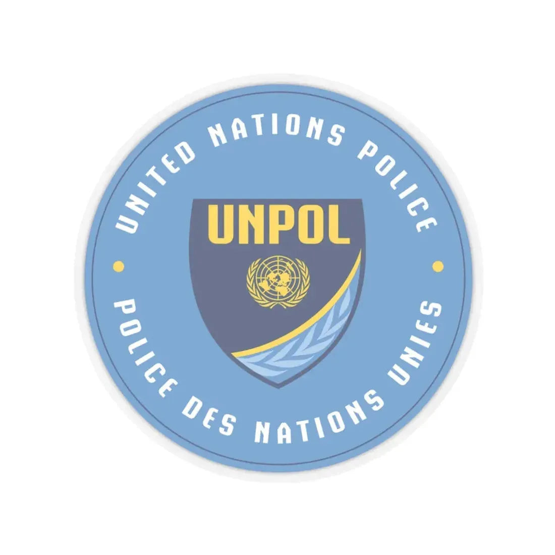 United Nations Police - STICKER Vinyl Kiss-Cut Decal 4 Inch Transparent - The Sticker Space