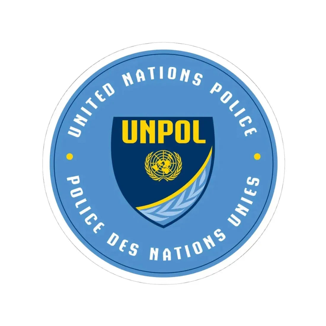 United Nations Police - STICKER Vinyl Kiss-Cut Decal 4 Inch White - The Sticker Space