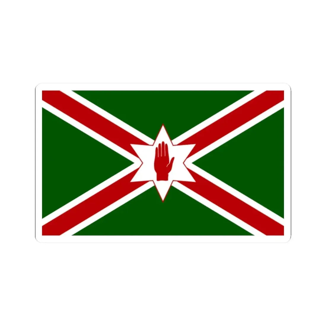 United Saint Patricks flag for Northern Ireland (Ireland) STICKER Vinyl Kiss-Cut Decal 2 Inch White - The Sticker Space