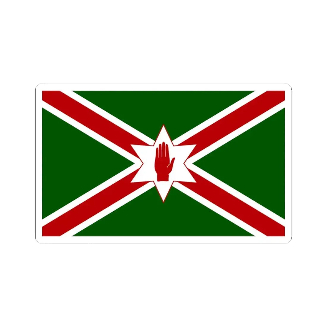 United Saint Patricks flag for Northern Ireland (Ireland) STICKER Vinyl Kiss-Cut Decal 3 Inch White - The Sticker Space
