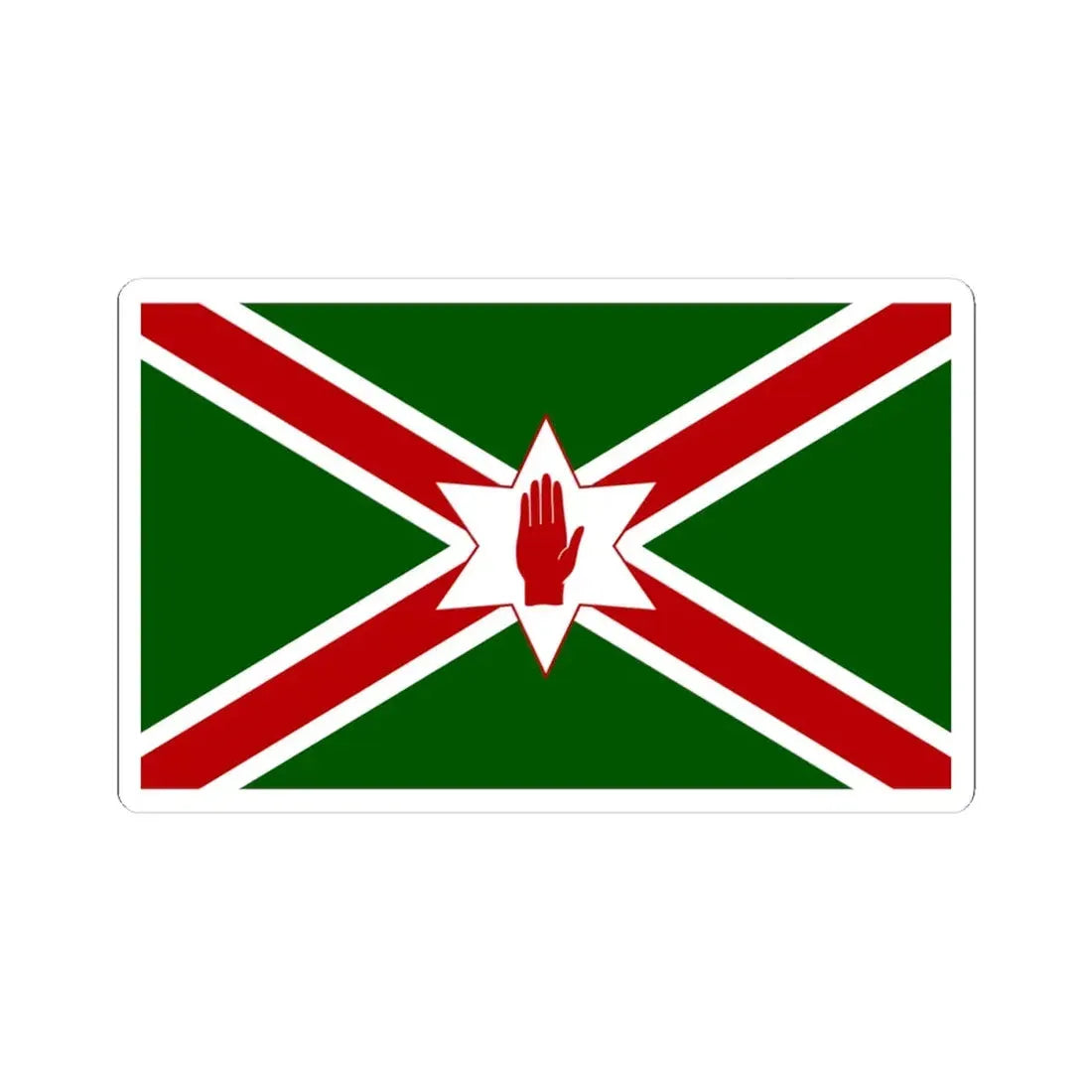 United Saint Patricks flag for Northern Ireland (Ireland) STICKER Vinyl Kiss-Cut Decal 4 Inch White - The Sticker Space