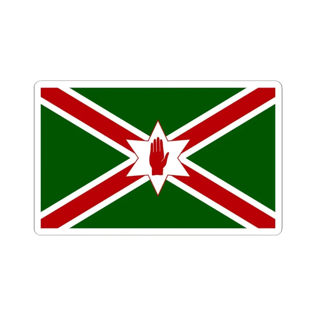 United Saint Patricks flag for Northern Ireland (Ireland) STICKER Vinyl Kiss-Cut Decal 6 Inch White - The Sticker Space