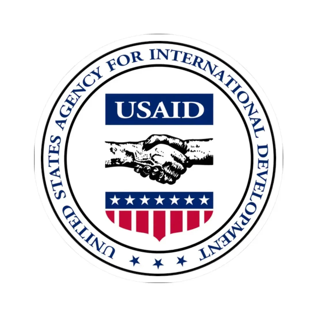 United States Agency for International Development - STICKER Vinyl Kiss-Cut Decal 2 Inch White - The Sticker Space