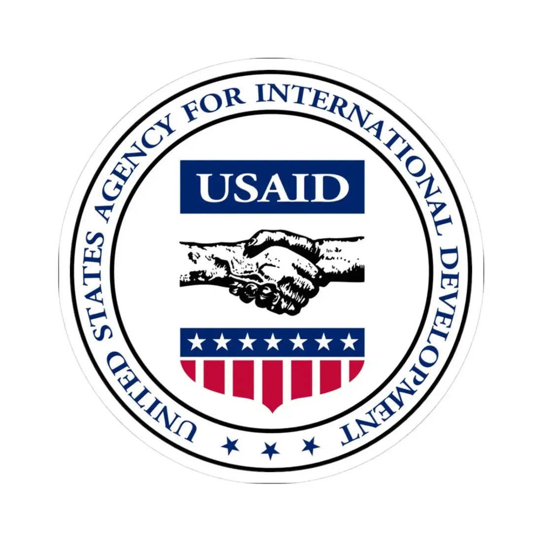 United States Agency for International Development - STICKER Vinyl Kiss-Cut Decal 3 Inch White - The Sticker Space