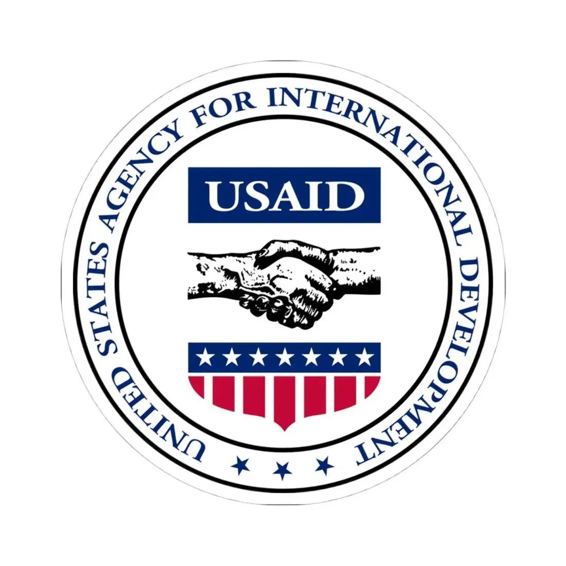 United States Agency for International Development - STICKER Vinyl Kiss-Cut Decal 4 Inch White - The Sticker Space