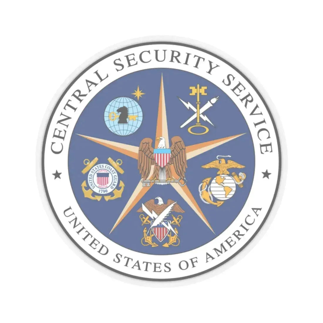 United States Central Security Service CSS - STICKER Vinyl Kiss-Cut Decal 2 Inch Transparent - The Sticker Space