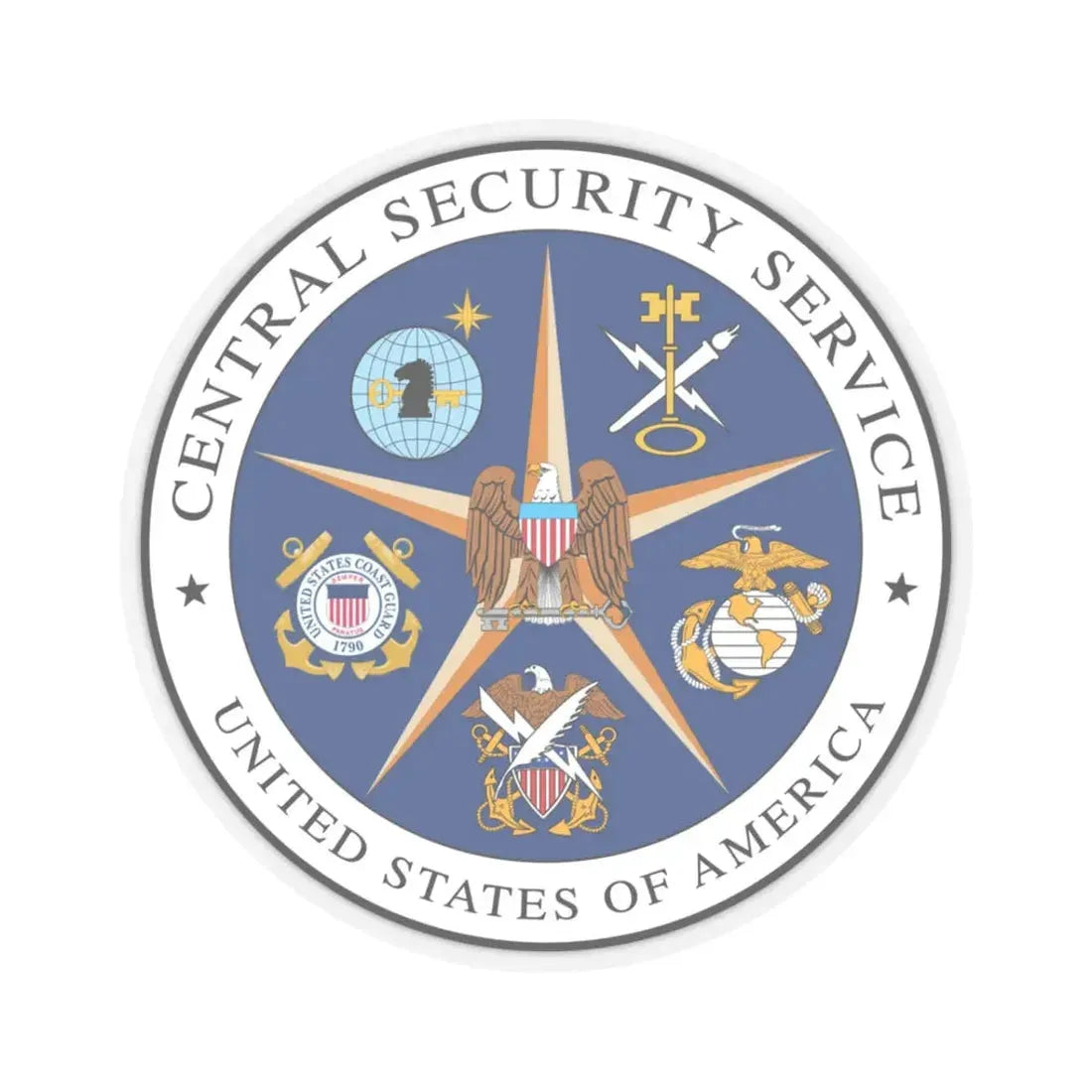 United States Central Security Service CSS - STICKER Vinyl Kiss-Cut Decal 3 Inch Transparent - The Sticker Space