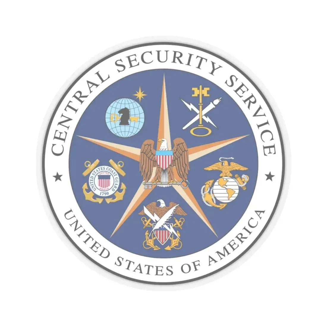 United States Central Security Service CSS - STICKER Vinyl Kiss-Cut Decal 4 Inch Transparent - The Sticker Space