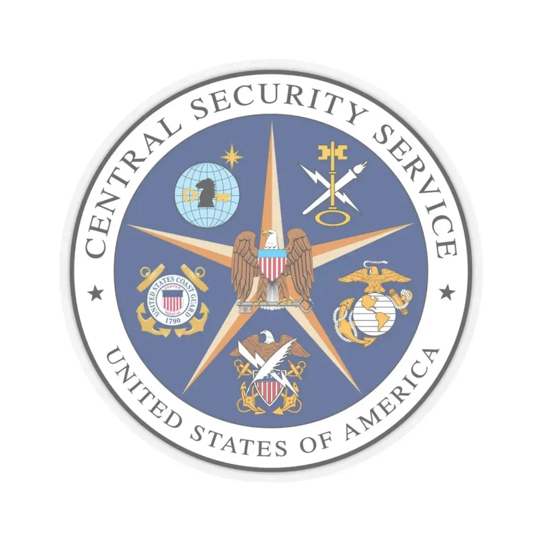 United States Central Security Service CSS - STICKER Vinyl Kiss-Cut Decal 6 Inch Transparent - The Sticker Space