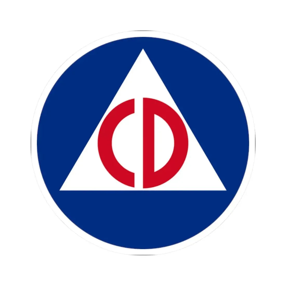 United States Civil Defense - STICKER Vinyl Kiss-Cut Decal 2 Inch White - The Sticker Space