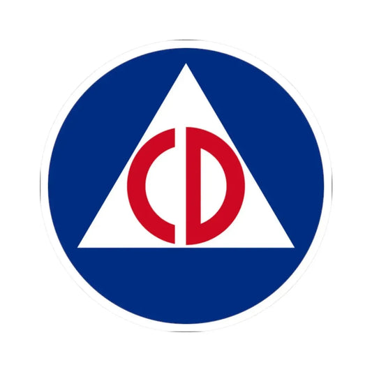 United States Civil Defense - STICKER Vinyl Kiss-Cut Decal 2 Inch White - The Sticker Space