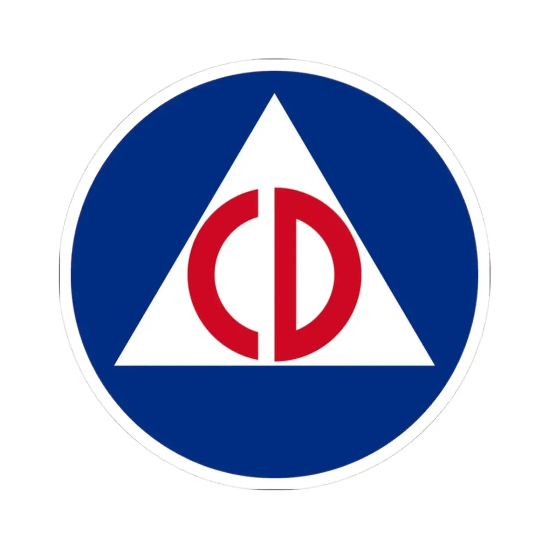 United States Civil Defense - STICKER Vinyl Kiss-Cut Decal 3 Inch White - The Sticker Space