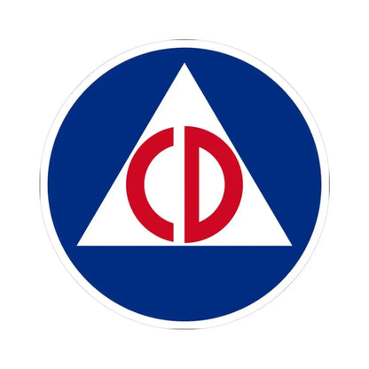 United States Civil Defense - STICKER Vinyl Kiss-Cut Decal 3 Inch White - The Sticker Space