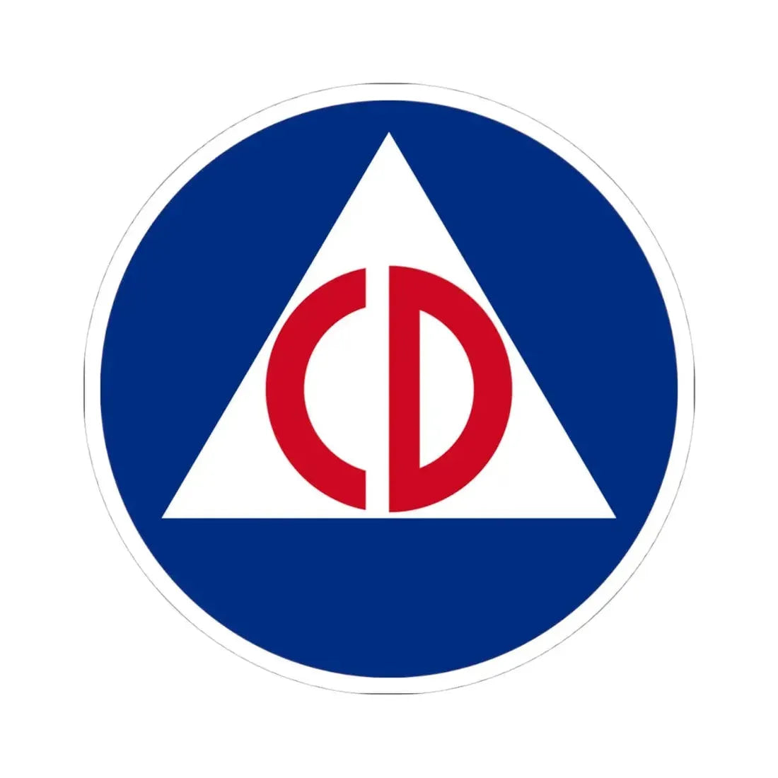 United States Civil Defense - STICKER Vinyl Kiss-Cut Decal 4 Inch White - The Sticker Space