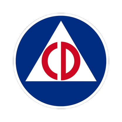 United States Civil Defense - STICKER Vinyl Kiss-Cut Decal 4 Inch White - The Sticker Space