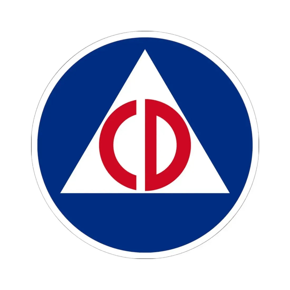 United States Civil Defense - STICKER Vinyl Kiss-Cut Decal 6 Inch White - The Sticker Space