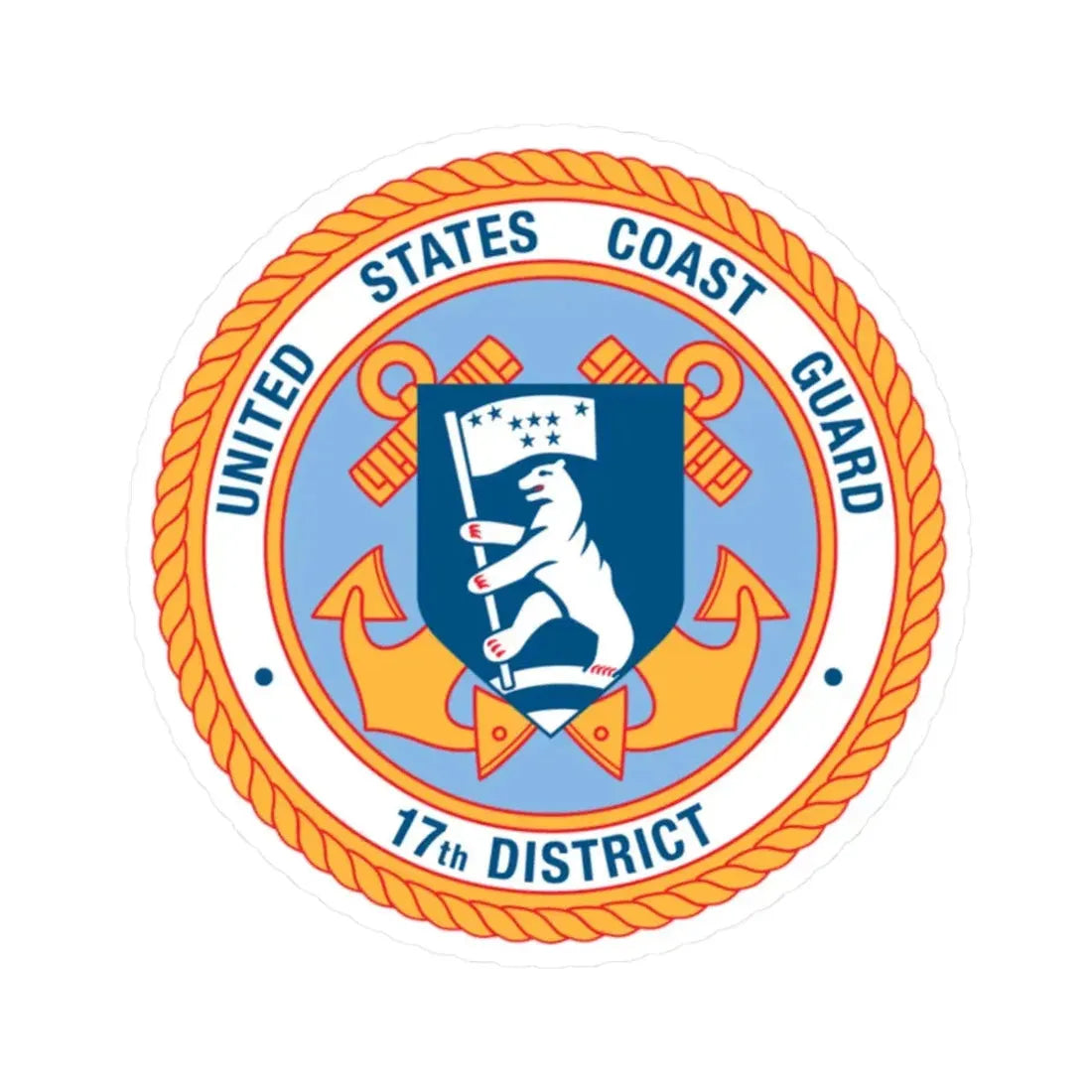 United States Coast Guard 17th District (U.S. Coast Guard) STICKER Vinyl Kiss-Cut Decal 2 Inch White - The Sticker Space