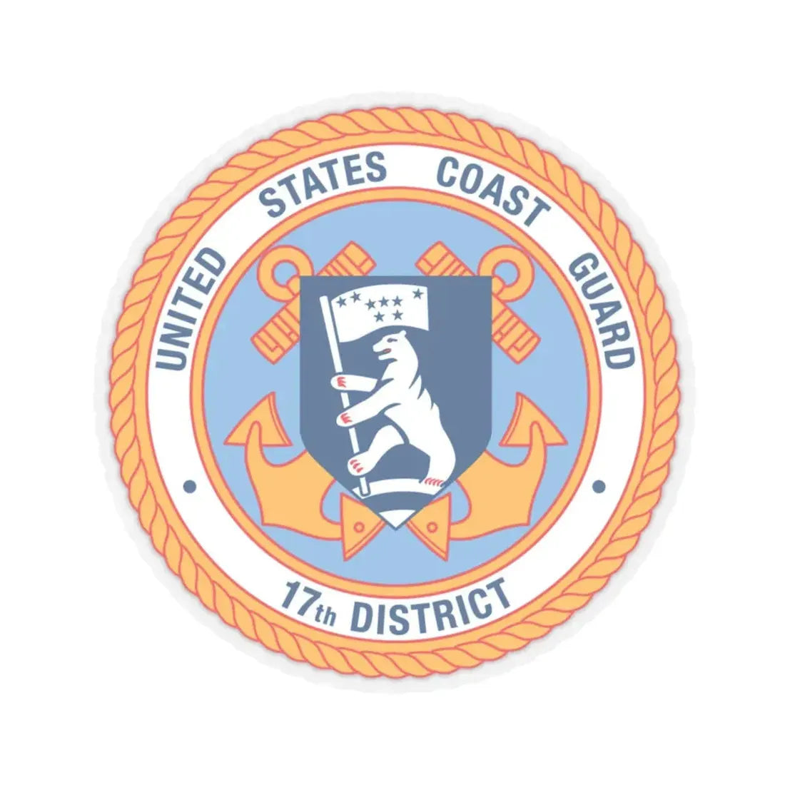 United States Coast Guard 17th District (U.S. Coast Guard) STICKER Vinyl Kiss-Cut Decal 4 Inch Transparent - The Sticker Space
