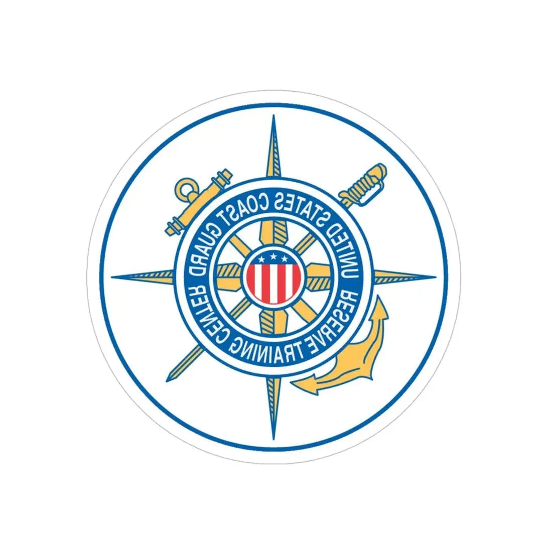 United States Coast Guard Reserve Training Center (U.S. Coast Guard) REVERSE PRINT Transparent Die-Cut STICKER 4 Inch Die-Cut Transparent - The Sticker Space