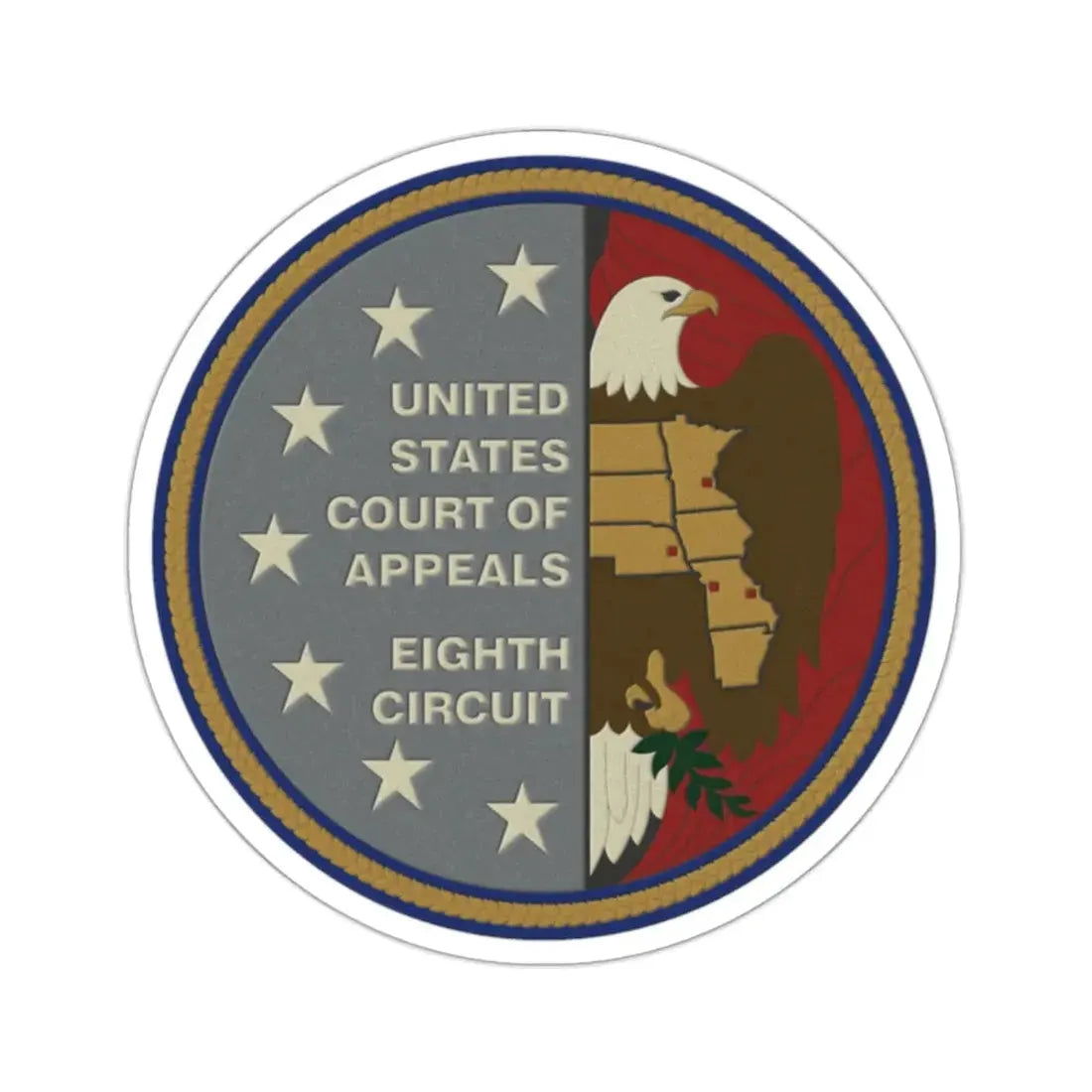 United States Court Of Appeals 8th Circuit - STICKER Vinyl Kiss-Cut Decal 2 Inch White - The Sticker Space