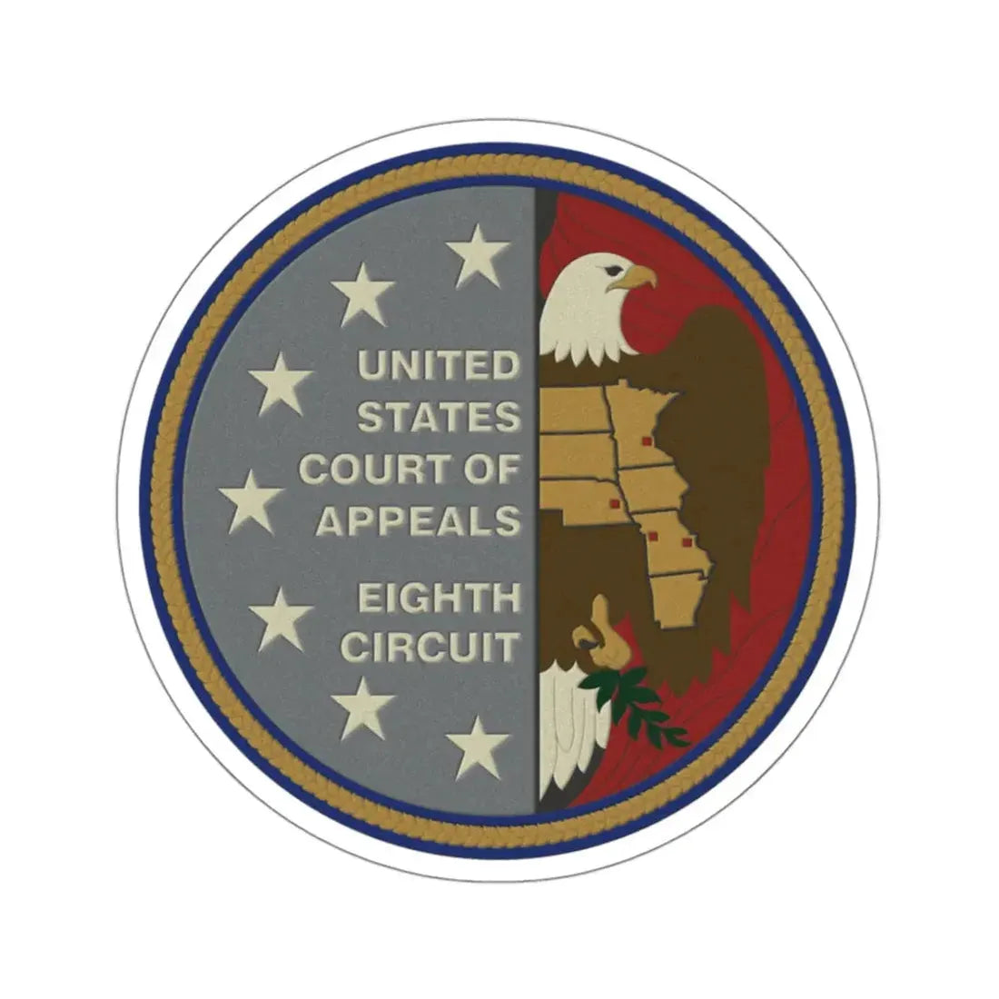 United States Court Of Appeals 8th Circuit - STICKER Vinyl Kiss-Cut Decal 3 Inch White - The Sticker Space