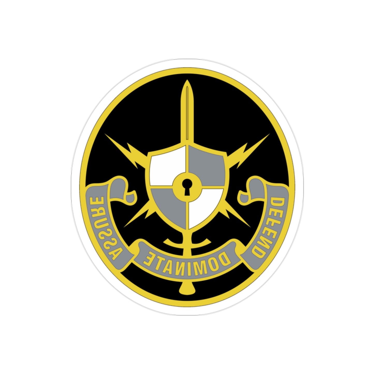 United States Cyber School 2 (U.S. Army) REVERSE PRINT Transparent STICKER-2" × 2"-The Sticker Space