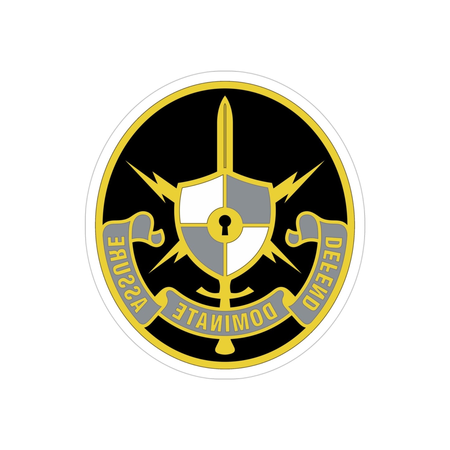 United States Cyber School 2 (U.S. Army) REVERSE PRINT Transparent STICKER-4" × 4"-The Sticker Space