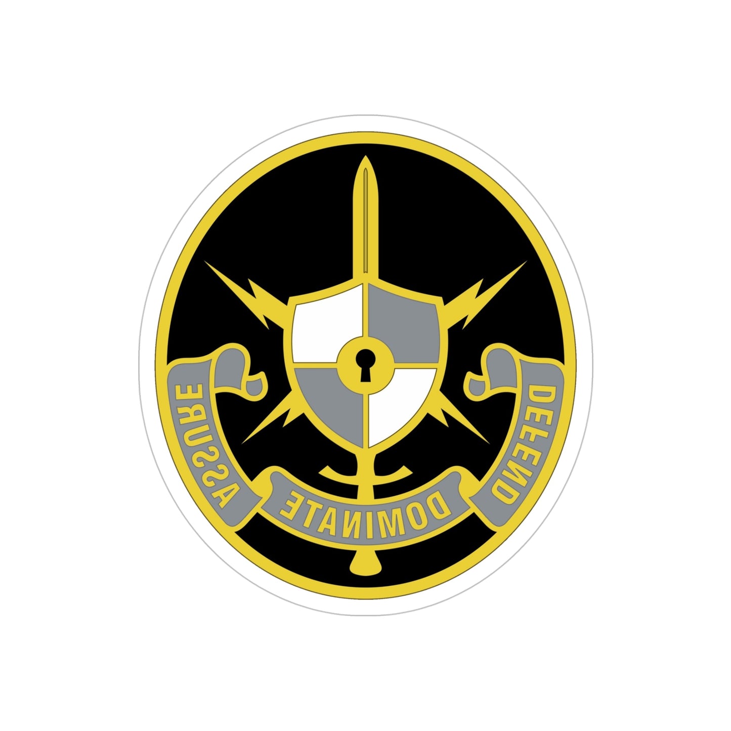 United States Cyber School 2 (U.S. Army) REVERSE PRINT Transparent STICKER-5" × 5"-The Sticker Space