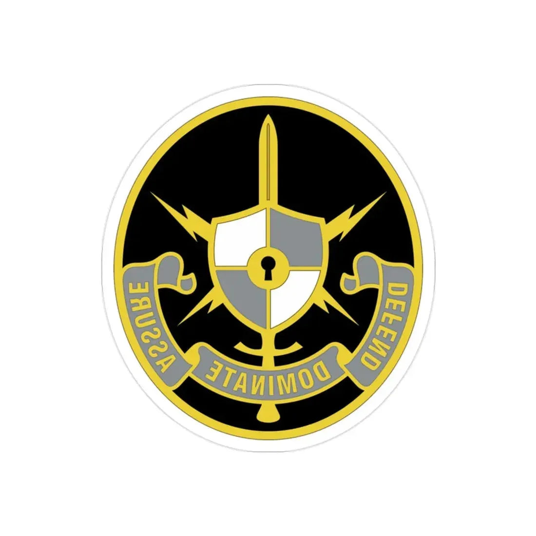 United States Cyber School 2 (U.S. Army) REVERSE PRINT Transparent Die-Cut STICKER 2 Inch Die-Cut Transparent - The Sticker Space