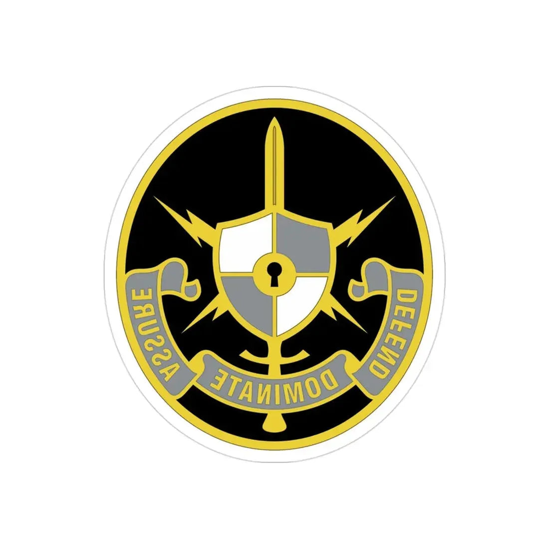 United States Cyber School 2 (U.S. Army) REVERSE PRINT Transparent Die-Cut STICKER 3 Inch Die-Cut Transparent - The Sticker Space