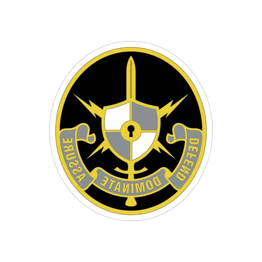 United States Cyber School 2 (U.S. Army) REVERSE PRINT Transparent Die-Cut STICKER 4 Inch Die-Cut Transparent - The Sticker Space