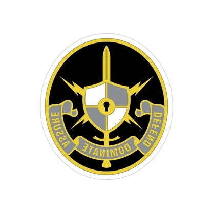 United States Cyber School 2 (U.S. Army) REVERSE PRINT Transparent Die-Cut STICKER 4 Inch Die-Cut Transparent - The Sticker Space